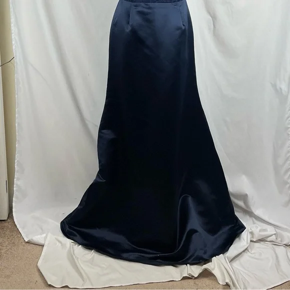 Hayley Paige Navy Maxi Dress Size 14 - Picture 4 of 13